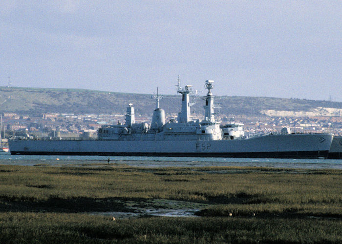 Photograph of the vessel HMS Juno pictured laid up in Fareham Creek on 1st February 1993