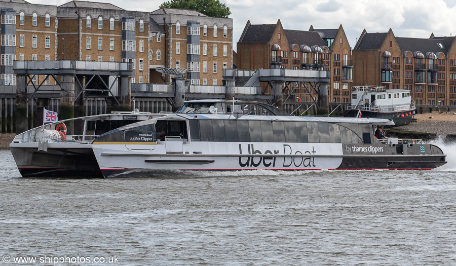 Photograph of the vessel  Jupiter Clipper pictured passing Rotherhithe on 20th July 2025