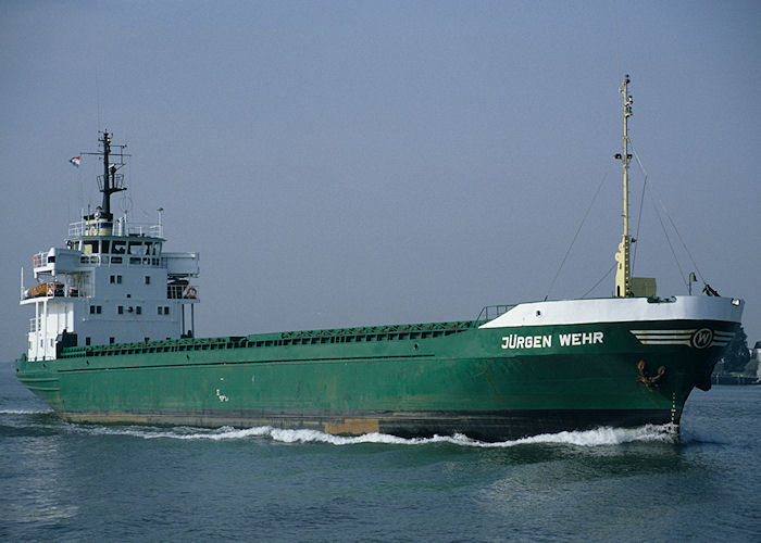 Photograph of the vessel  Jürgen Wehr pictured on the Nieuwe Waterweg at Maassluis on 27th September 1992