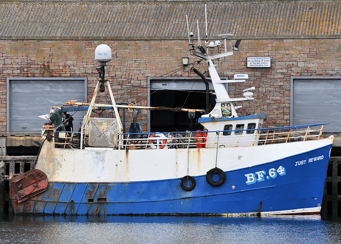 Photograph of the vessel fv Just Reward pictured at Macduff on 6th May 2013