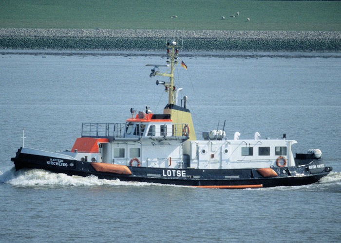 Photograph of the vessel pv Kapitän Kircheiss pictured on the River Elbe on 5th June 1997