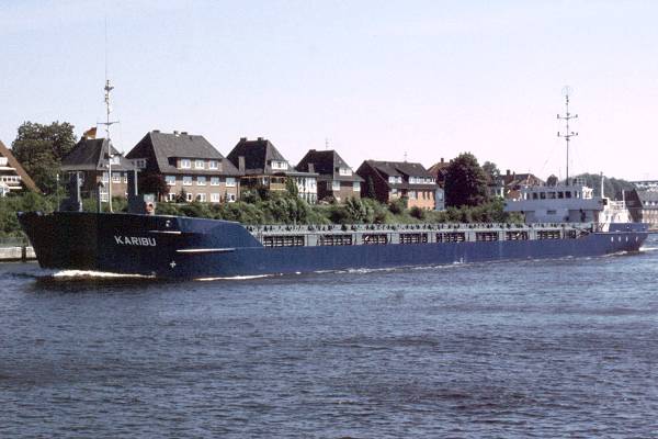Photograph of the vessel  Karibu pictured passing through Rendsburg on 7th June 1997