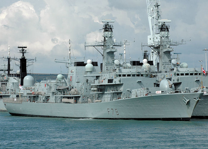 Photograph of the vessel HMS Kent pictured in Portsmouth Naval Base on 14th August 2010