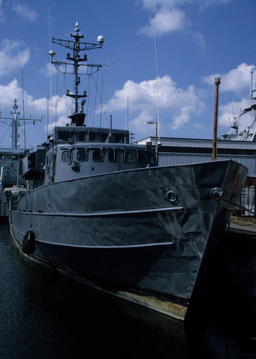 Photograph of the vessel HMS Kingfisher pictured in Portsmouth Naval Base on 29th May 1994