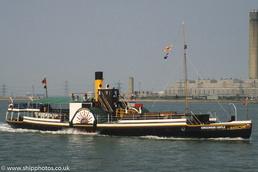 Photograph of the vessel ps Kingswear Castle pictured passing the Isle of Grain on 17th June 1989