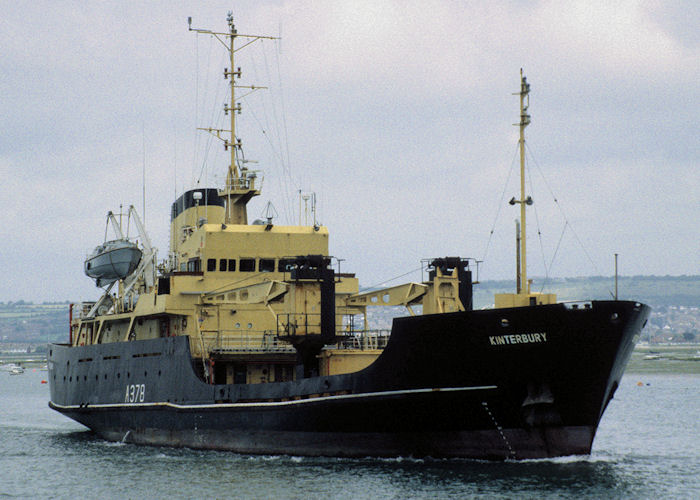 Photograph of the vessel RMAS Kinterbury pictured in Fareham Creek on 13th July 1997