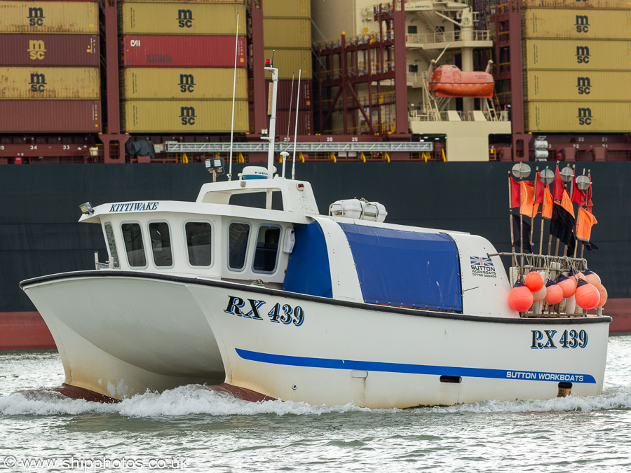 Photograph of the vessel fv Kittiwake pictured approaching Harwich on 16th August 2024