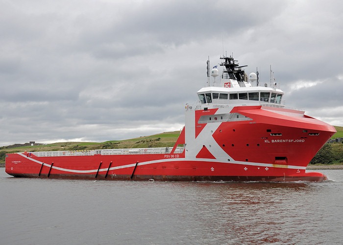 Photograph of the vessel  KL Barentsfjord pictured arriving at Aberdeen on 14th September 2012