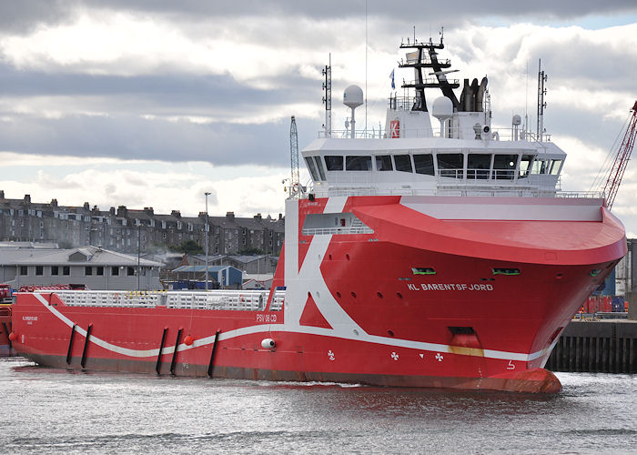 Photograph of the vessel  KL Barentsfjord pictured at Aberdeen on 14th September 2013