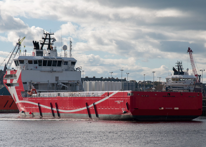 Photograph of the vessel  KL Barentsfjord pictured at Aberdeen on 12th October 2014