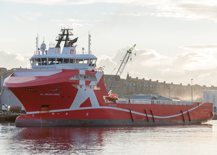 Photograph of the vessel  KL Brisfjord pictured at Aberdeen on 10th October 2014