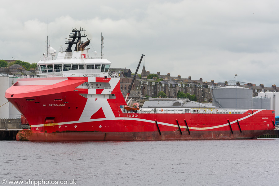Photograph of the vessel  KL Brisfjord pictured at Aberdeen on 30th May 2019