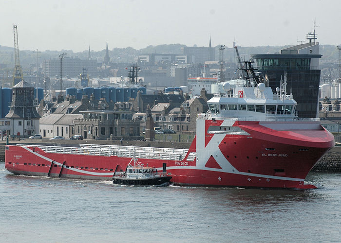 Photograph of the vessel  KL Brofjord pictured departing Aberdeen on 29th April 2011