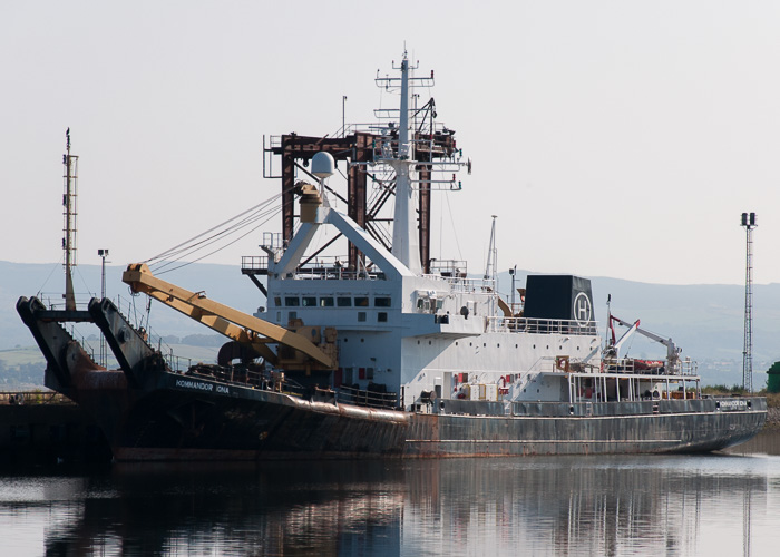 Photograph of the vessel  Kommandor Iona pictured in Great Harbour, Greenock on 21st September 2014