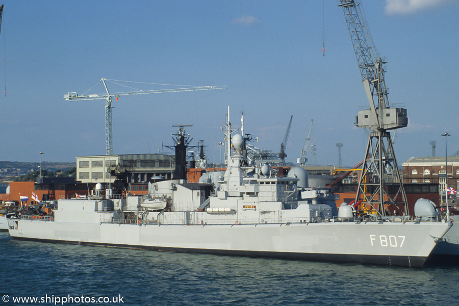 Photograph of the vessel HrMS Kortenaer pictured in Portsmouth Naval Base on 27th August 1989