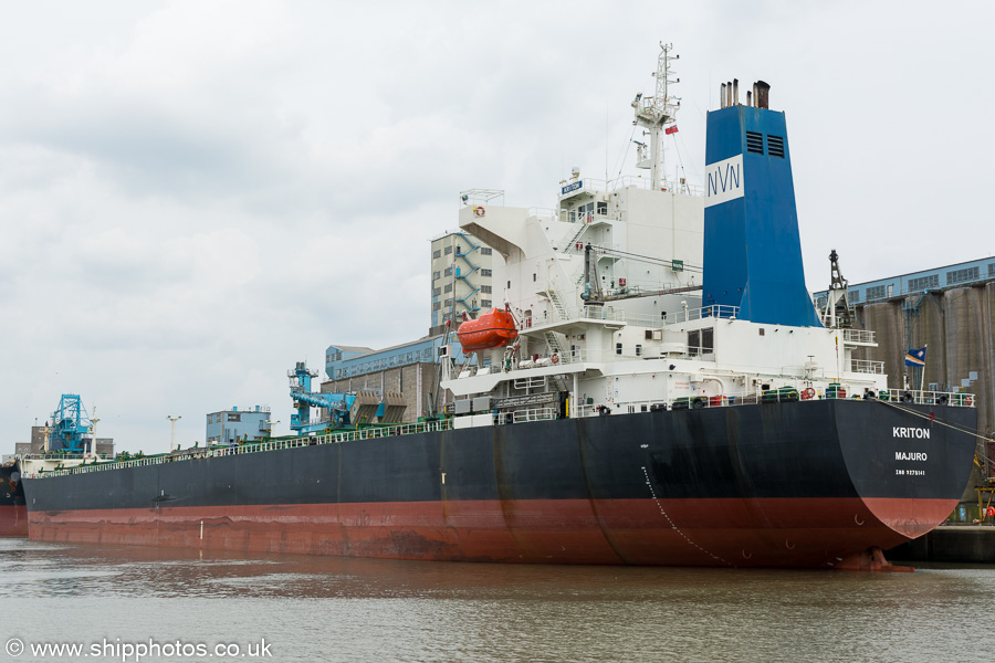 Photograph of the vessel  Kriton pictured in Royal Seaforth Dock, Liverpool on 3rd August 2019