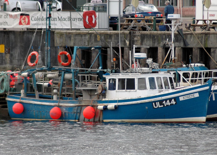 Photograph of the vessel fv Kyrene pictured at Oban on 7th May 2010