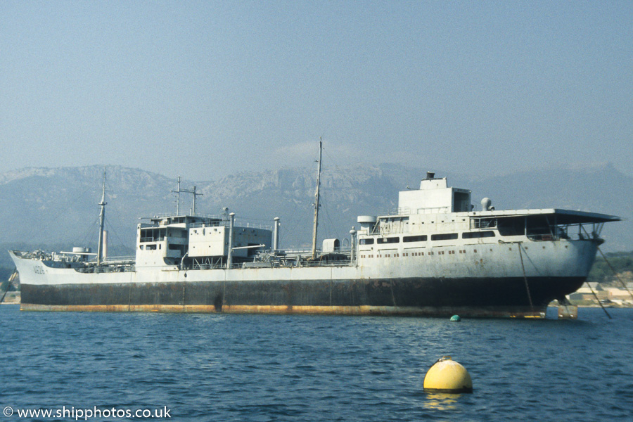 Photograph of the vessel FS La Charente pictured laid up at Toulon on 15th August 1989