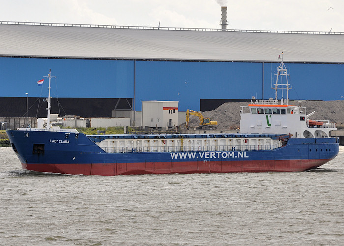 Photograph of the vessel  Lady Clara pictured passing Vlaardingen on 23rd June 2012
