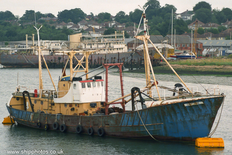 Photograph of the vessel fv Lady Jane pictured at Southampton on 5th July 2003