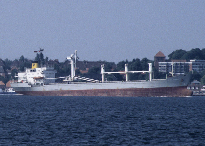 Photograph of the vessel  Lady Sharon pictured departing Holtenau on 22nd August 1995