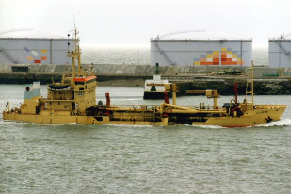 Photograph of the vessel  La Heve pictured departing Le Havre on 7th March 1994