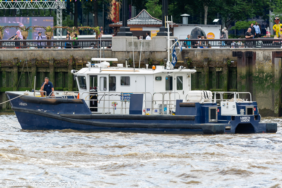 Photograph of the vessel  Lambeth pictured in London on 6th July 2023