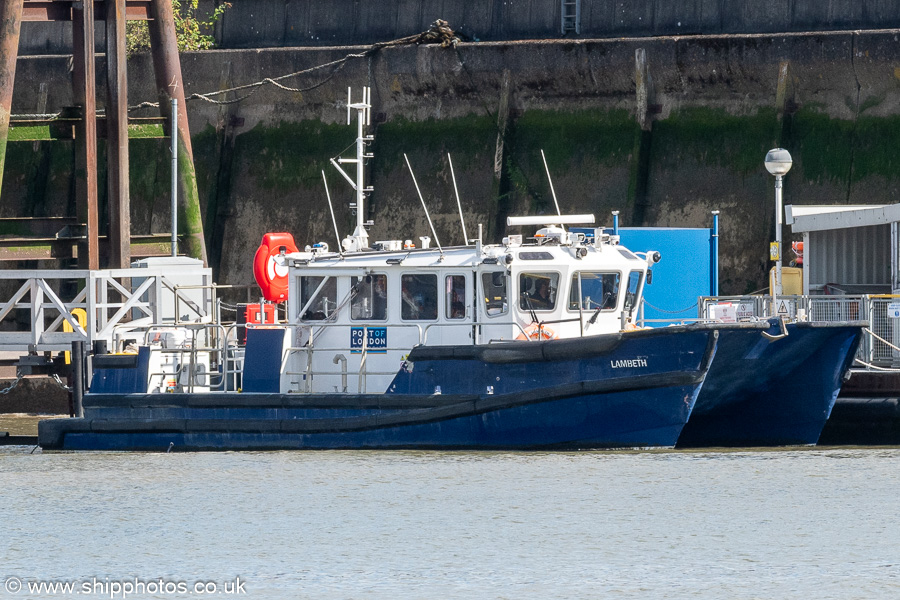 Photograph of the vessel  Lambeth pictured at Woolwich on 20th July 2025