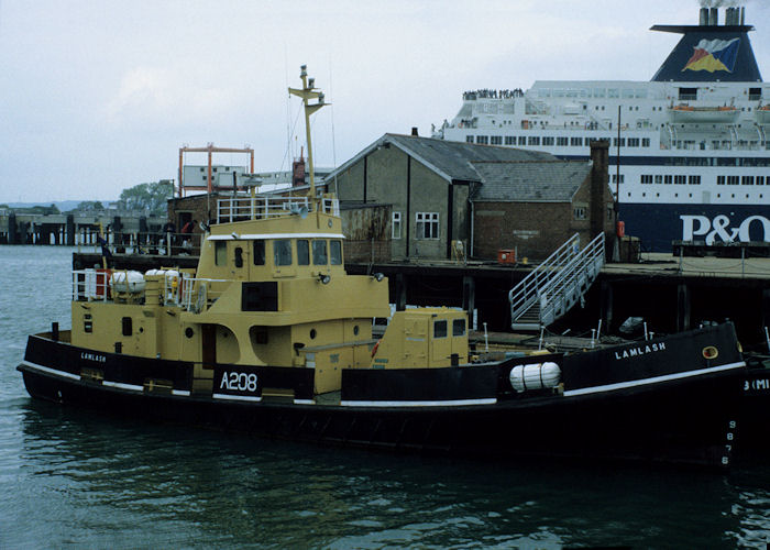 Photograph of the vessel RMAS Lamlash pictured in Portsmouth Naval Base on 27th May 1996