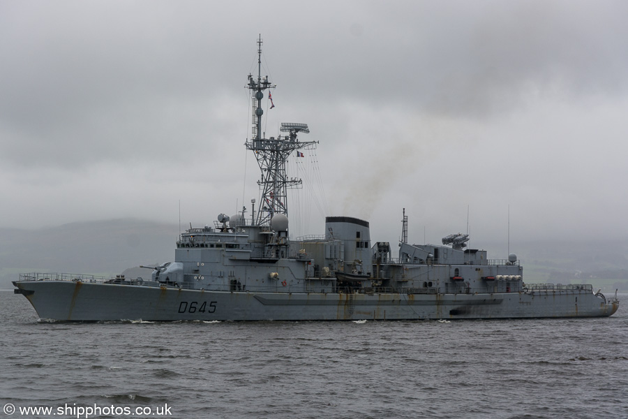 Photograph of the vessel FS La Motte-Picquet pictured passing Greenock on 6th October 2019