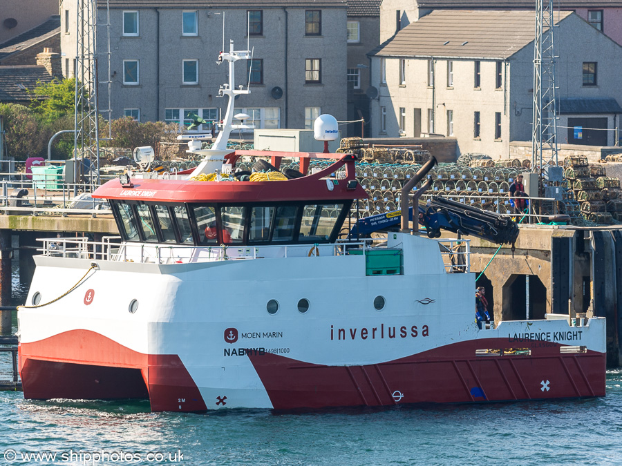 Photograph of the vessel  Laurence Knight pictured at Stromness on 17th May 2024