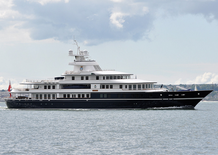 Photograph of the vessel  Leander G pictured in the Solent on 20th July 2012