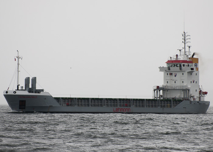 Photograph of the vessel  Lehmann Belt pictured passing Greenock on 11th August 2014
