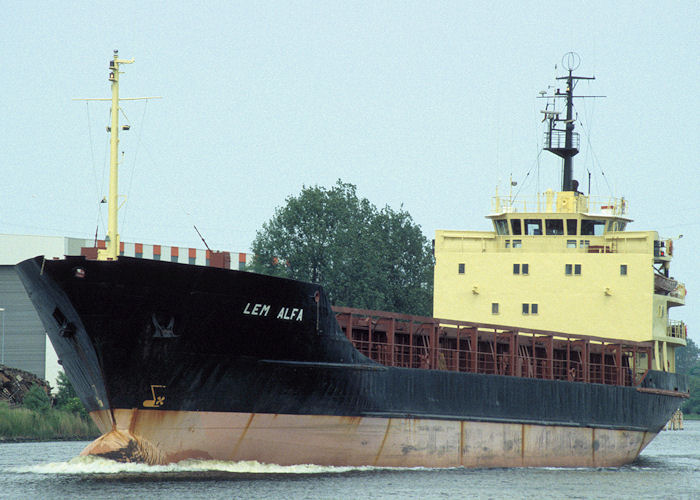 Photograph of the vessel  Lem Alfa pictured passing through Rendsburg on 8th June 1997