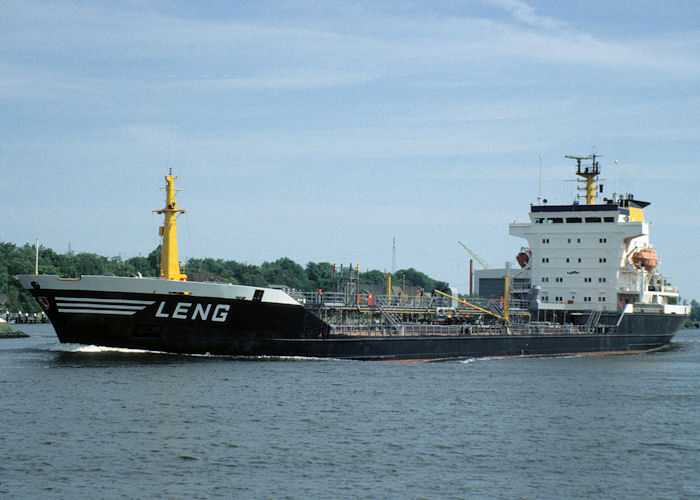 Photograph of the vessel  Leng pictured passing through Rendsburg on 8th June 1997