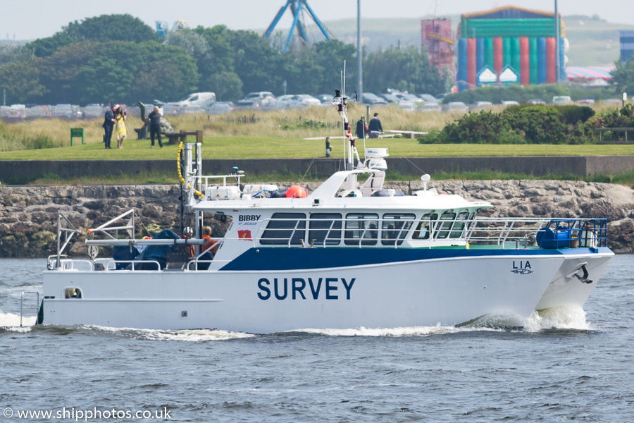 Photograph of the vessel rv Lia pictured passing North Shields on 29th June 2019