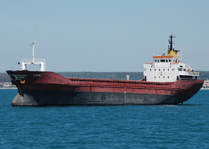 Photograph of the vessel  Lidia pictured at anchor in the Golf de Fos on 10th August 2008