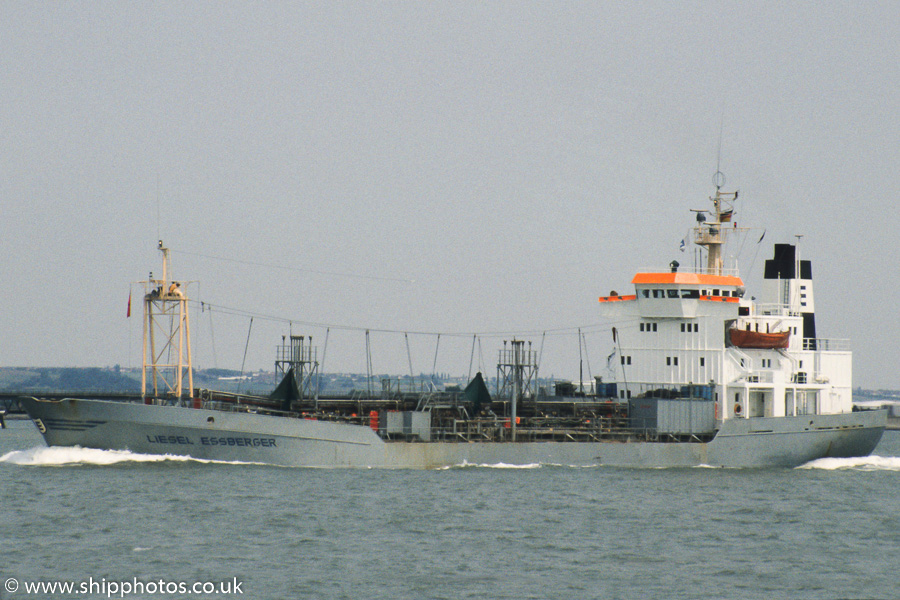 Photograph of the vessel  Liesel Essberger pictured on the River Thames on 17th June 1989