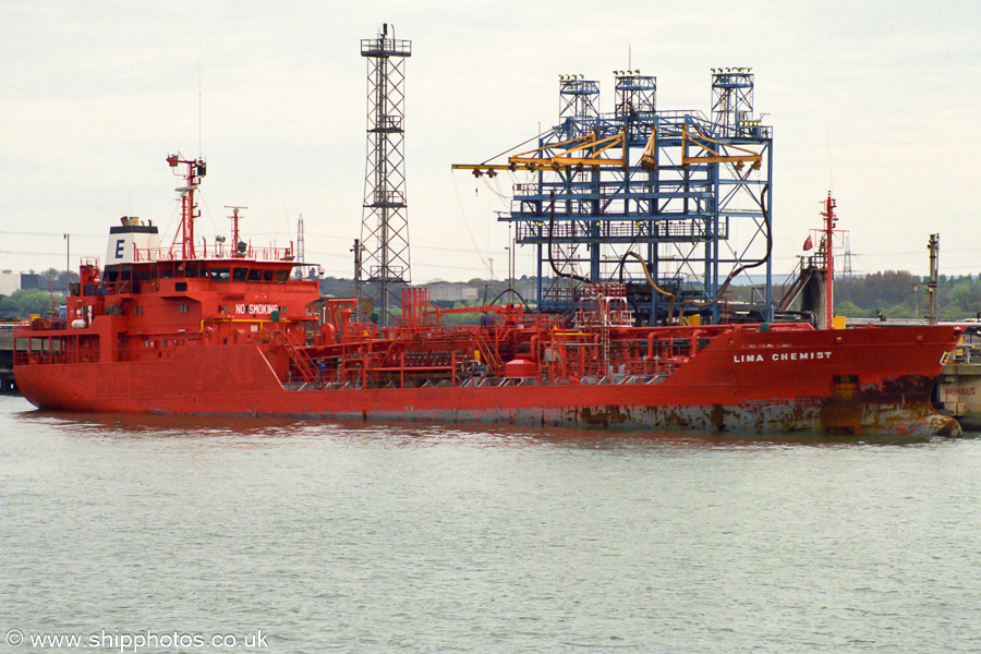 Photograph of the vessel  Lima Chemist pictured at Fawley on 20th April 2002