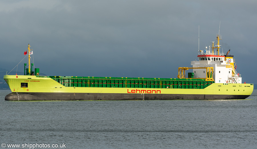 Photograph of the vessel  Lisa Lehmann pictured departing Greenock Ocean Terminal on 25th September 2021