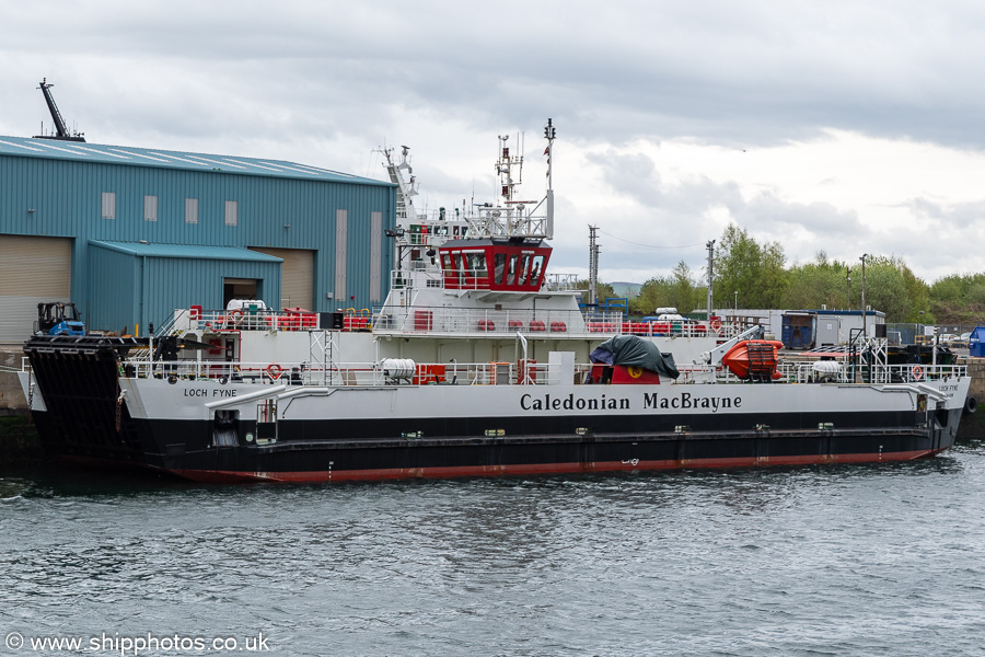 Photograph of the vessel  Loch Fyne pictured in James Watt Dock, Greenock on 19th April 2025