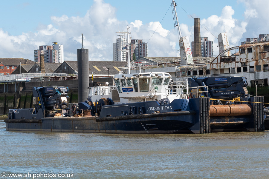 Photograph of the vessel  London Titan pictured at Woolwich on 20th July 2025