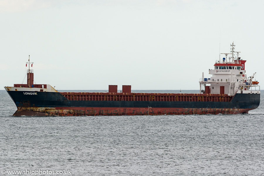 Photograph of the vessel  Longvik pictured approaching Blyth on 4th September 2019