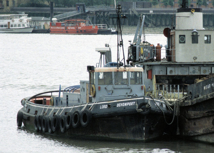 Photograph of the vessel  Lord Devonport pictured laid up in London on 23rd June 1997