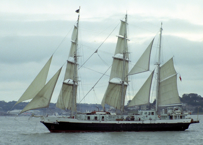 Photograph of the vessel sts Lord Nelson pictured in the Solent on 11th September 1988