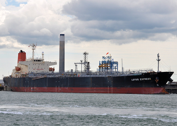 Photograph of the vessel  Lotus Express pictured at Fawley on 20th July 2012