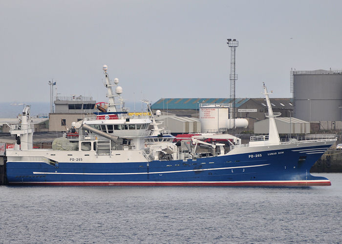 Photograph of the vessel fv Lunar Bow pictured at Peterhead on 6th May 2013