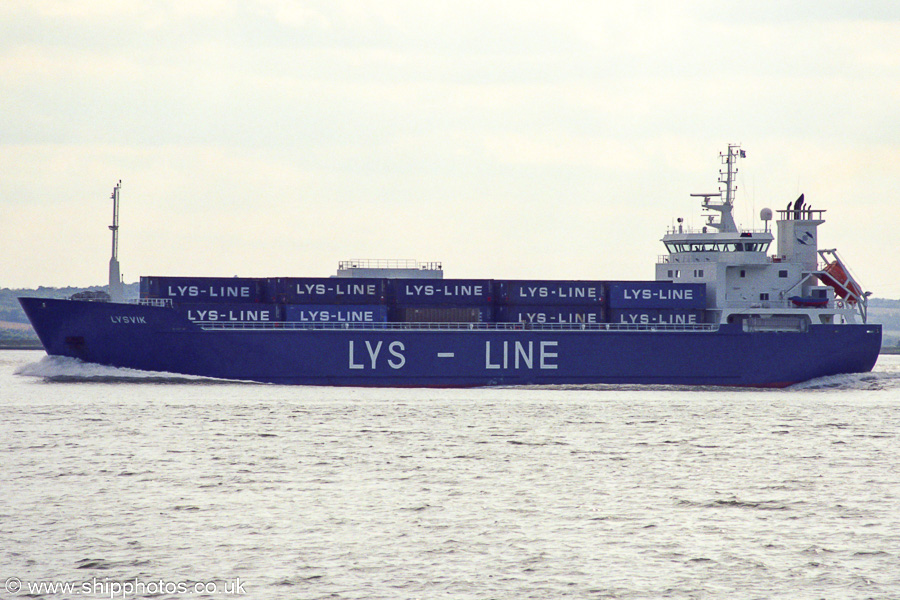 Photograph of the vessel  Lysvik pictured on Sea Reach, River Thames on 1st September 2001
