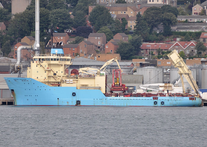 Photograph of the vessel  Mærsk Assister pictured at Dundee on 16th September 2013