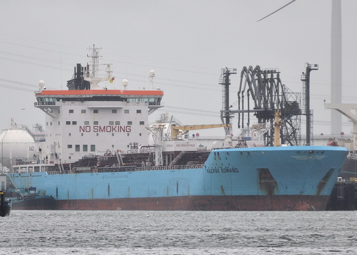 Photograph of the vessel  Maersk Edward pictured in 6e Petroleumhaven, Europoort on 24th June 2012
